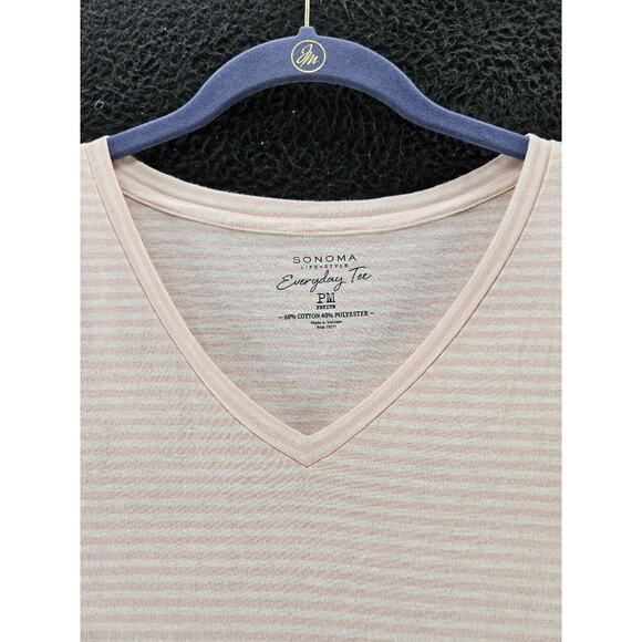 Sonoma Womens Everyday Tee Multi-Color Size PM Cotton Blend Short Sleeve - Picture 8 of 12